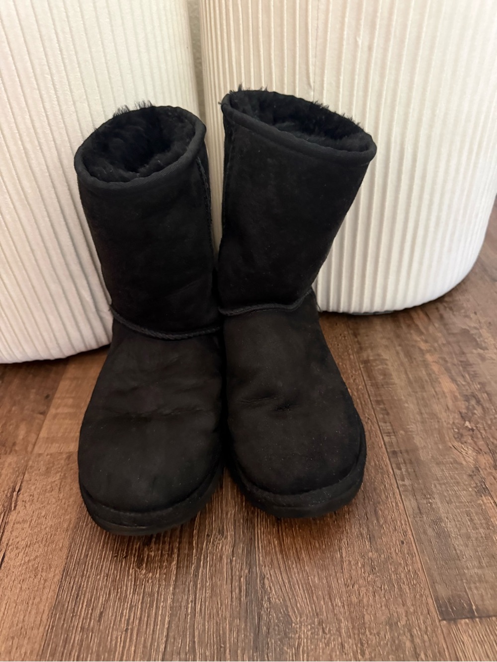 UGG Black Classic Short Suede Shearling Boots